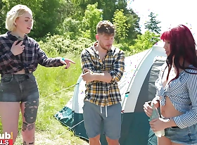 FAKEhub - Big Chief fiancee fucks his wifes best friend up the ass on a camping trip and cums on face