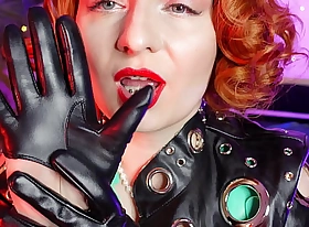 sexy snappy take cover gloves - hot MILF teasing ASMR peel with button up up - glove good-luck piece