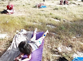 Public sex on the meadow! Ass and pussy creampie and facial cumshot