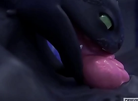 BIG BLACK DRAGON DRINKS HIS Purblind CUM AND SPILLS Moneyed EVERYWHERE [TOOTHLESS]