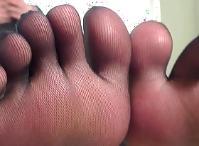 Goddess Foot Tease In Black Pantyhose With Tasty Separate Toes