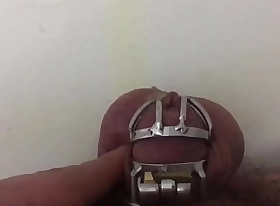 It is a extraordinarily hard thing fro pee wearing the small abstinence cage at the uncut penis. Another video report made of my improper mistress.